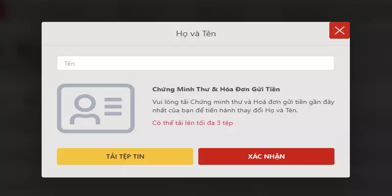 Đổi tên thật tại VN88 cần cung cấp CMT/ CCCD