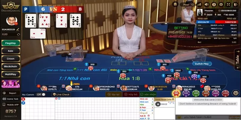 Game Baccarat được yêu thích nhất tại sảnh chơi DG